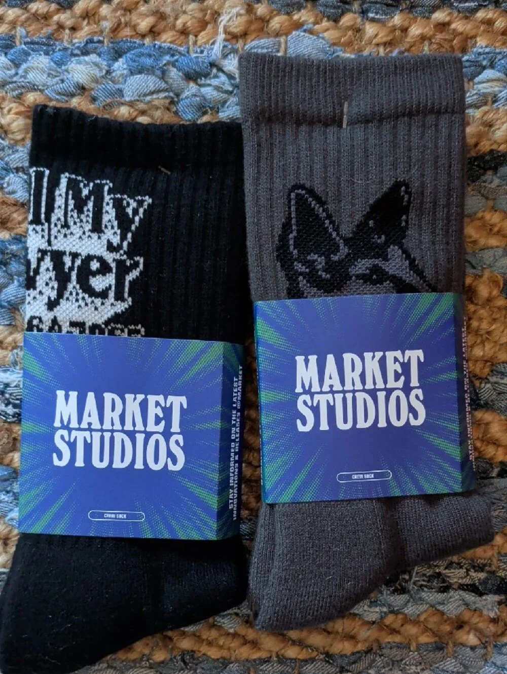 Market Studios 5 Pairs Men's Assorted Crew Socks
